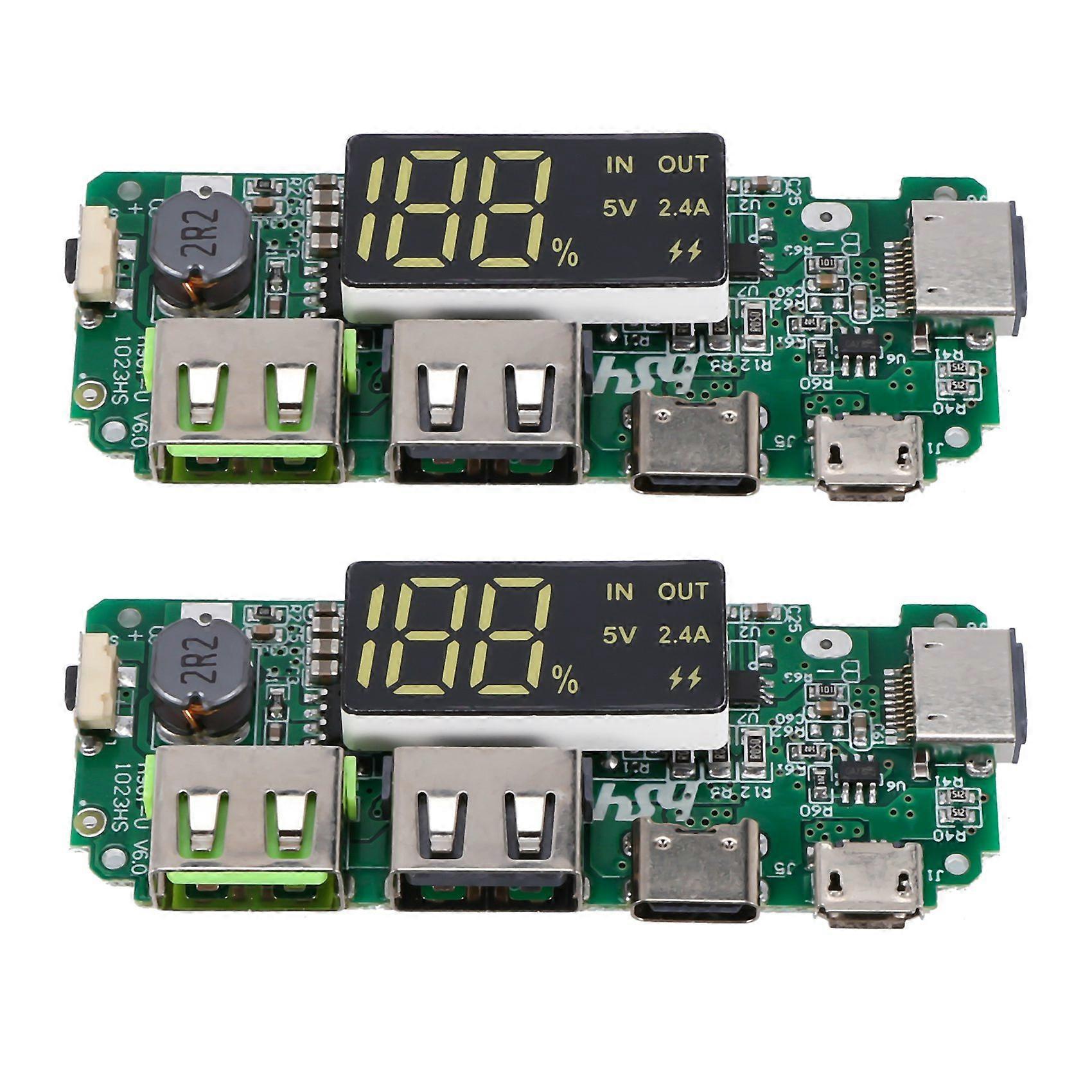 LED Dual USB 5V 2.4A /Type-C USB Mobile Power Bank 18650 Charging Module Lithium Battery Charger Bo