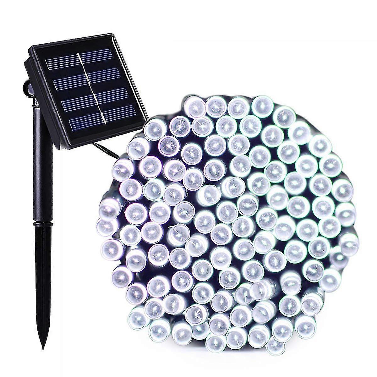 Solar String Lights 8 Modes Outdoor Waterproof (white) 100 Led