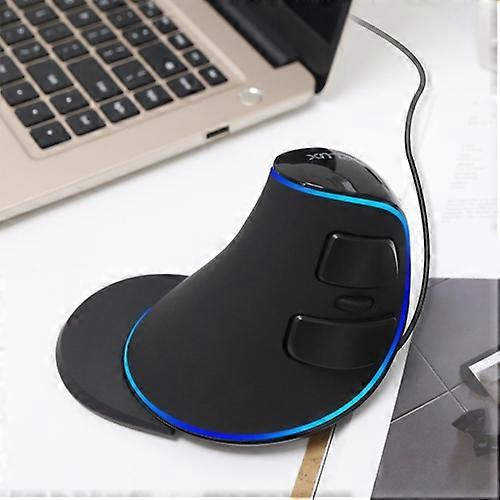 DELUX M618 Plus Wired Blue Version Optical Mouse Ergonomic Vertical Mouse 1600DPI