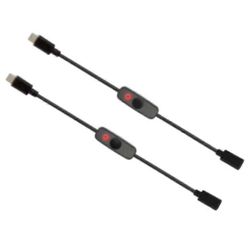 Power Switch Usb Type C With Indicator Light Male To Female Usb-c Extension Cable Switch For Raspbe