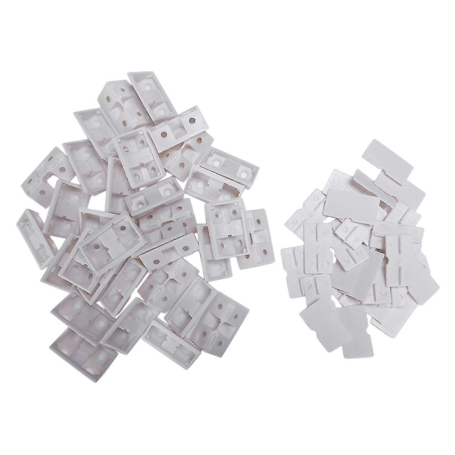 30pcs Shelf Cabinet 90 Degree Plastic Corner Braces Angle Brackets White