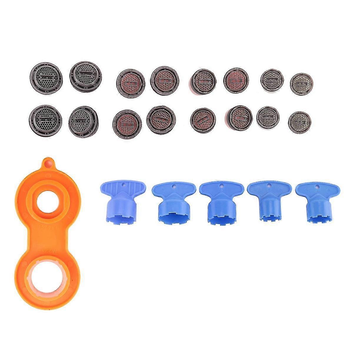 16 stykker kranlufter for cache luftere og 5 stykker cache tappekran lufter nøkkel fjerning skiftenøkler cache luftere