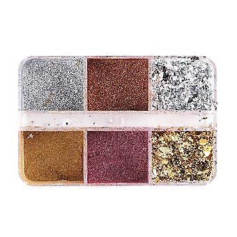 Neglepulver Metal Mirror Effect Holografisk Pigment Til Neglegel Polering Dip Powder For Face Body Eyes Holiday Hair Dip Polish Set Glitter (A)
