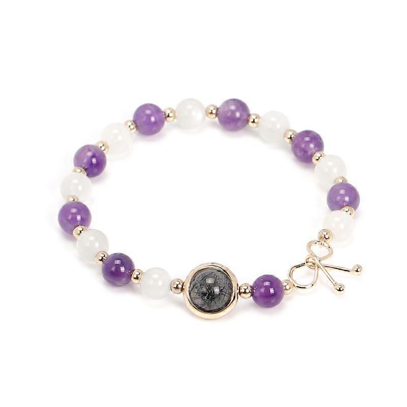 Purple Amethyst Bead Gemstone Bracelet