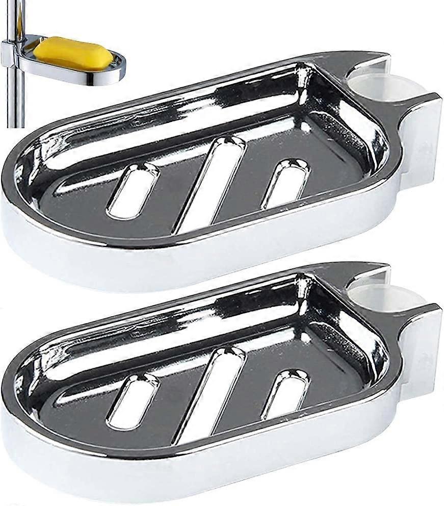 2pcs Shower Soap Dish,Shower Bar Soap Dish Holder,25mm,Silver
