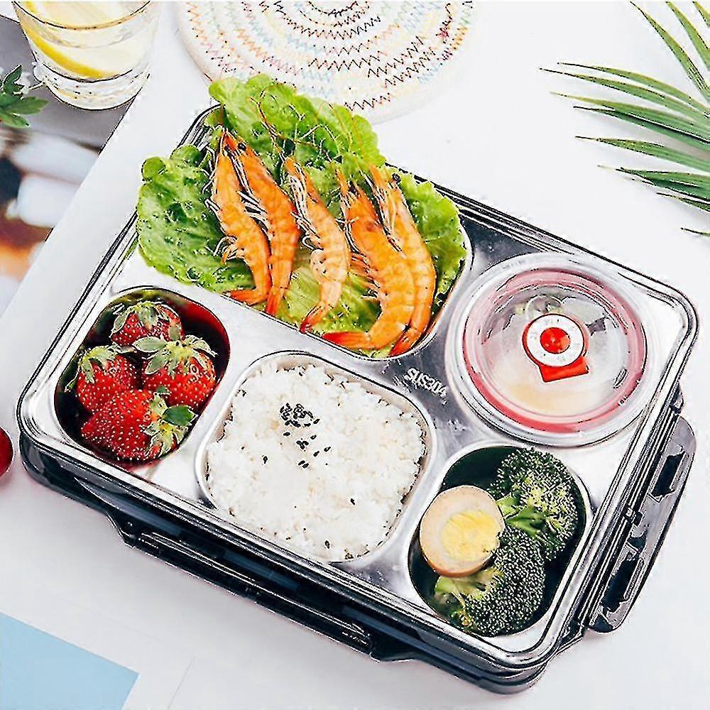 Stainless Steel Thermal Lunch Box Layers Multi Grids Tableware C