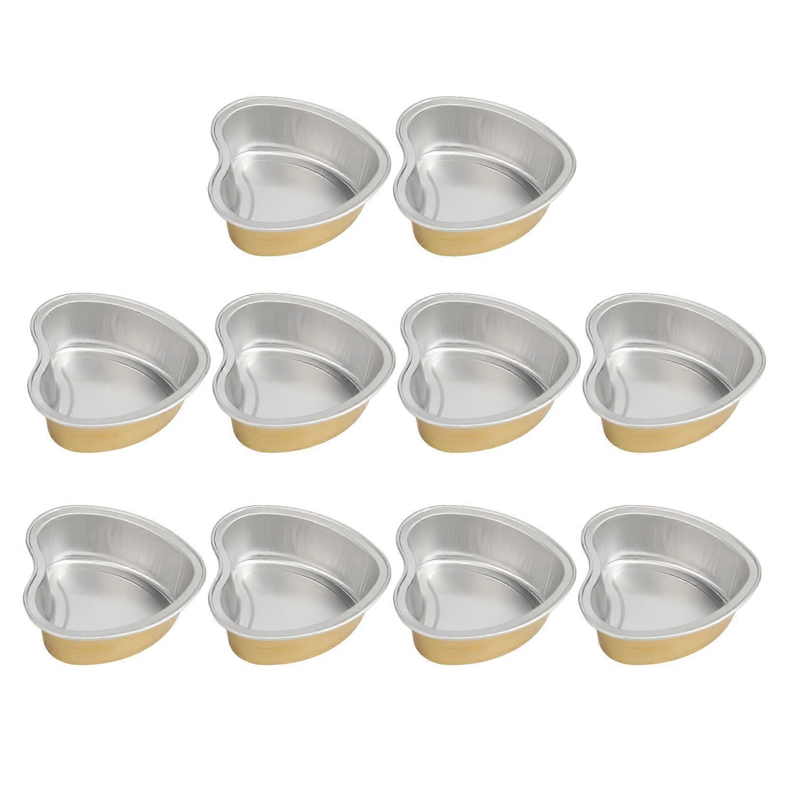 10pcs Wax Melting Bowl Heart Shape Aluminum Foil Wax Bean Bowl for Hair Removal Golden Large