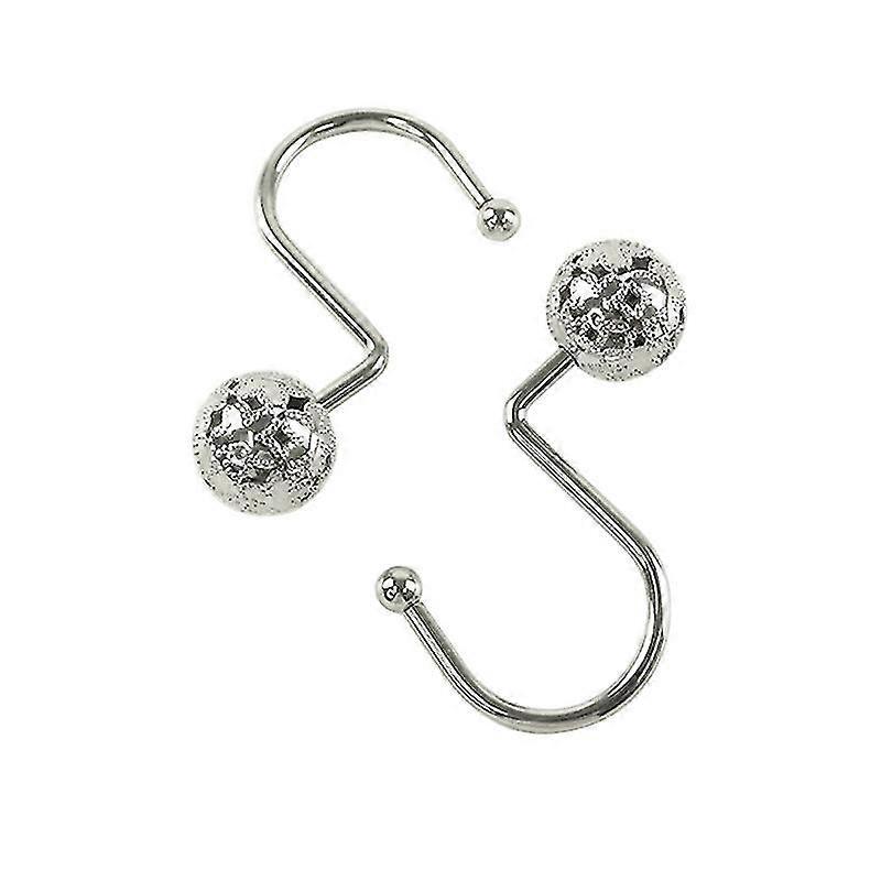 12 Hollow Ball Shower Curtain Hooks