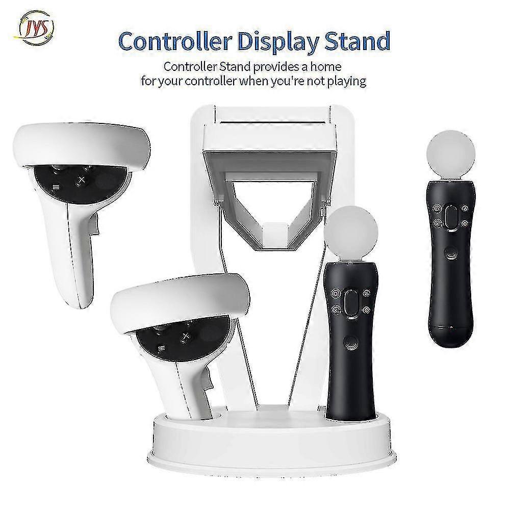 Vr Stand Display Storage Holder Compatible With Oculus Quest 2 Ps Vr Ps Move Headset And Controllers(White)