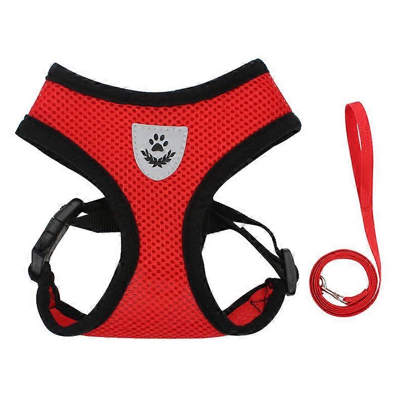 Dog Harness Vest for Small and Medium Dogs No Pull, Easy Walk Soft Step in Escape Proof Reflective Harness and Leash Set