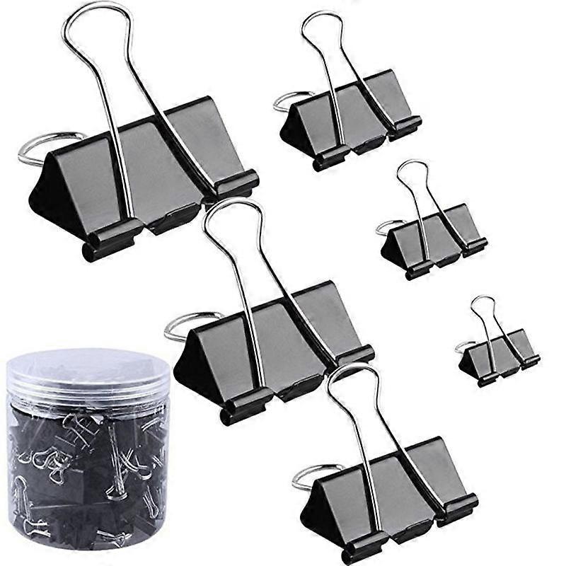 120 Pieces Binder Clips Paper Clamp Clips Assorted Sizes (Black)
