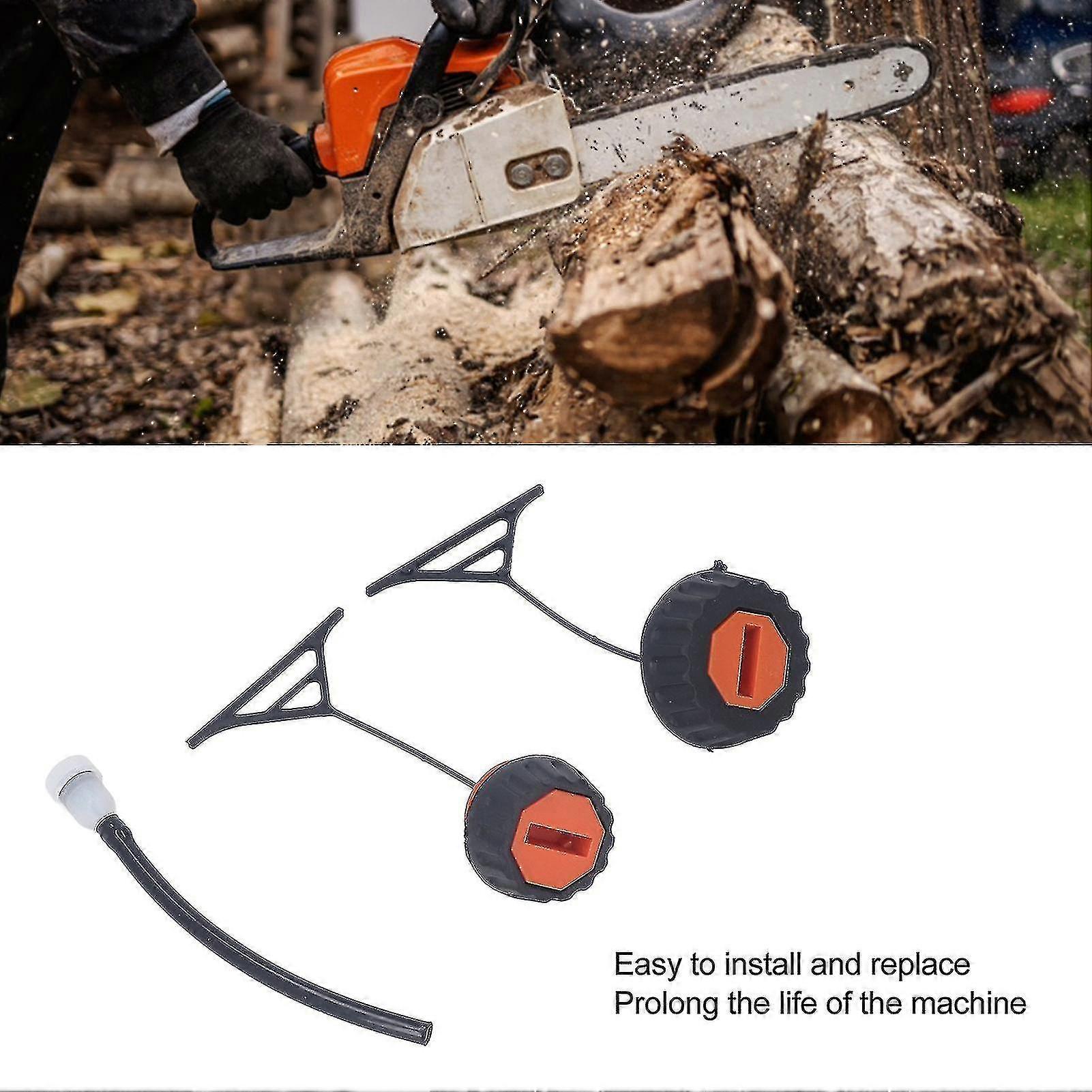 Fuel & Oil Cap Set For Stihl 020-038 Chainsaws - Replaces 0000 350 0520 / 0510