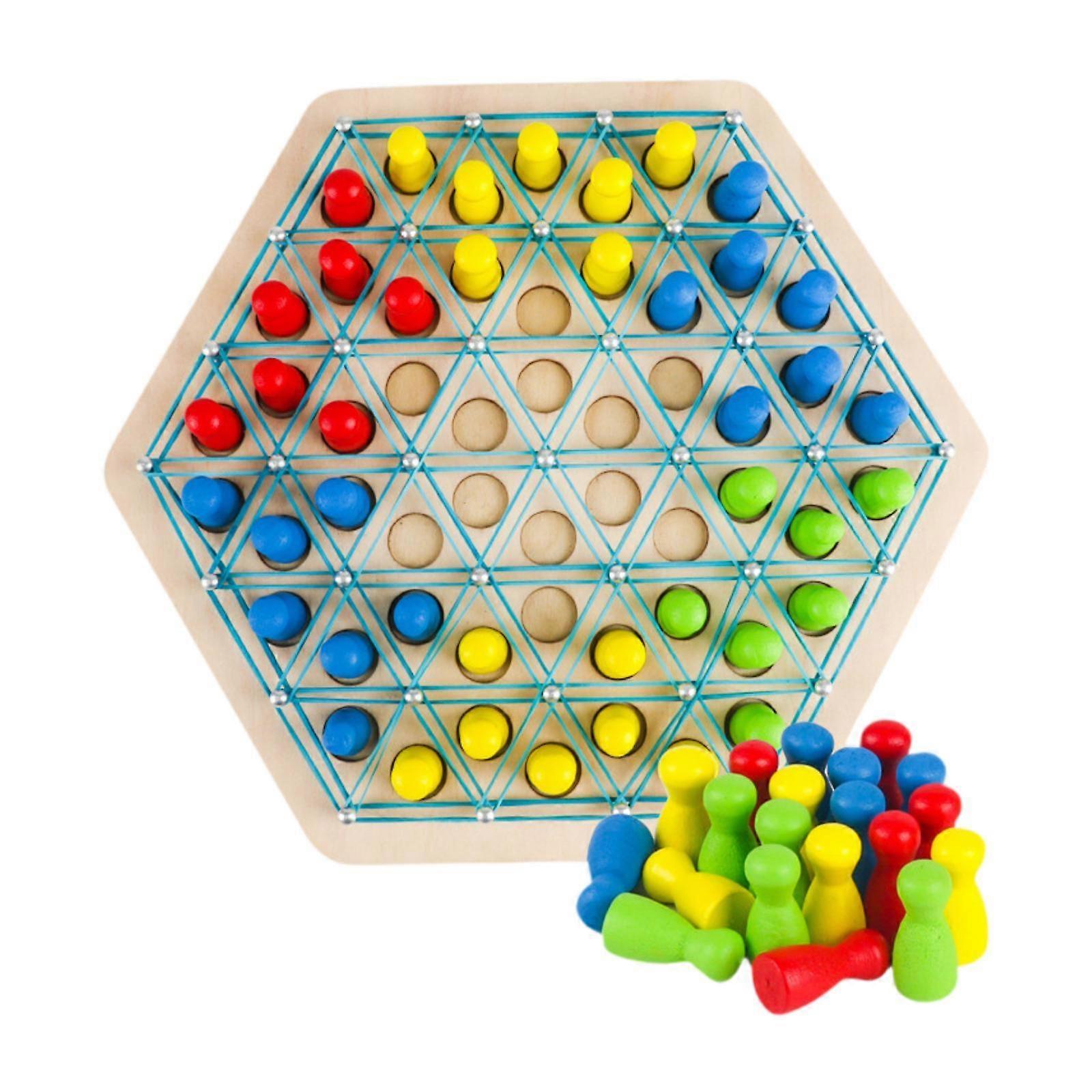 Chain Triangle Chess Fun Triangle Rubber Band Game for Adults Family Toddlers