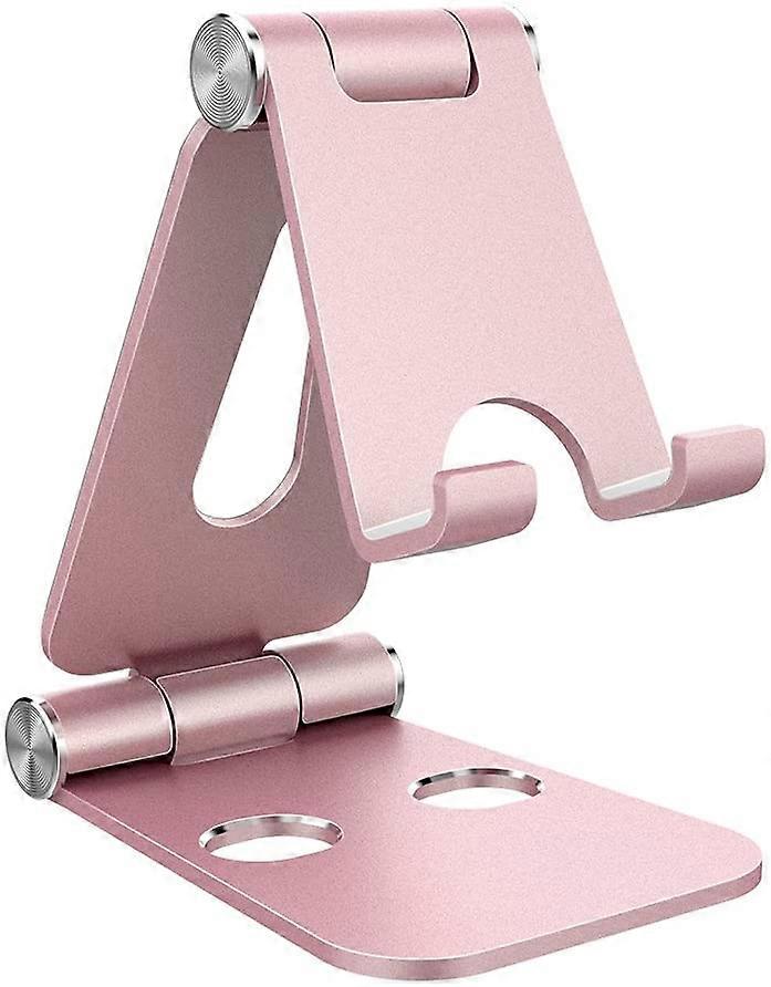 Mobile Phone Stand Adjustable Foldable Aluminium Tablet Stand Rose Gold