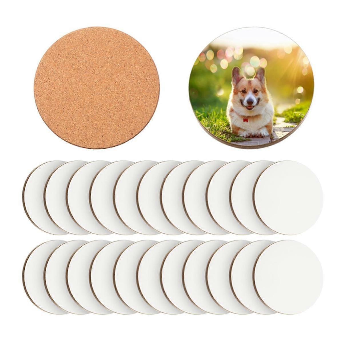 Sublimations-Untersetzer, 10,2 x 10,2 cm, Hartfaserplatten, Kork und MDF, blanke Untersetzer, Sublimations-Untersetzer fürs Auto, 24 Stück