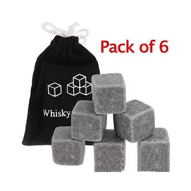 Saveur et Dgustation Glaons Rutilisables Glaons Jamais Fondants x6 Gris 2 x 2 x 2 cm Whisky Cube Stones Ne jamais fondre les glaons