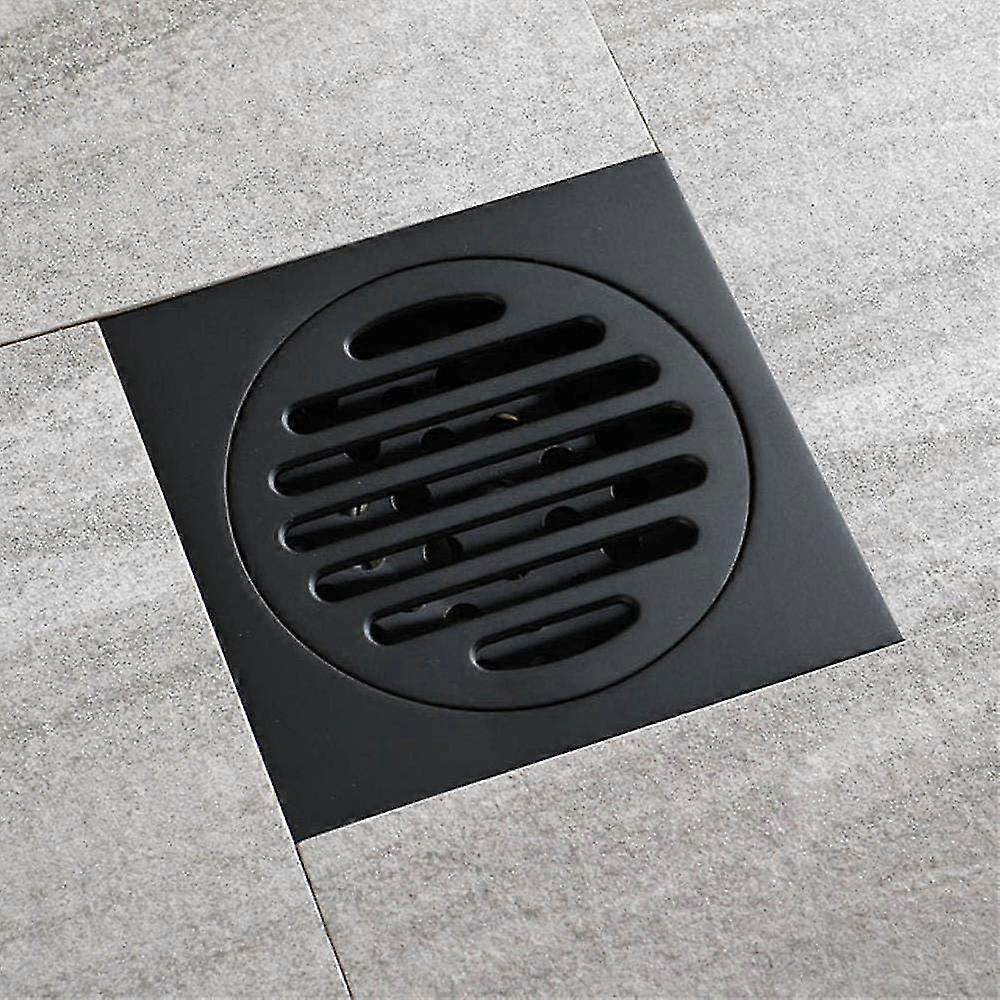Black Brass Floor Drain, Square Shower Drain