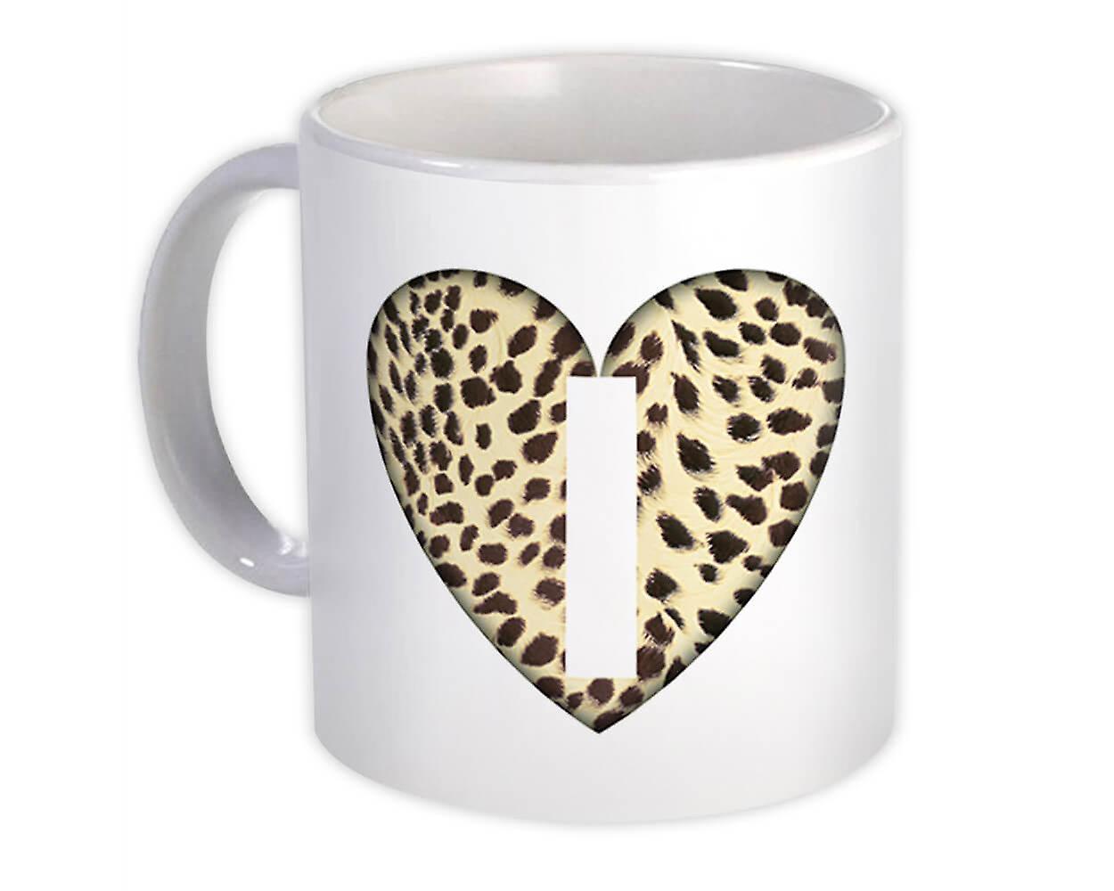 Gift Mug: Monogram Letter I Cheetah