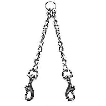Double coupleur de chien Twin Lead 2 voies pour deux chaînes de sécurité en laisse de marche pour animaux de compagnie