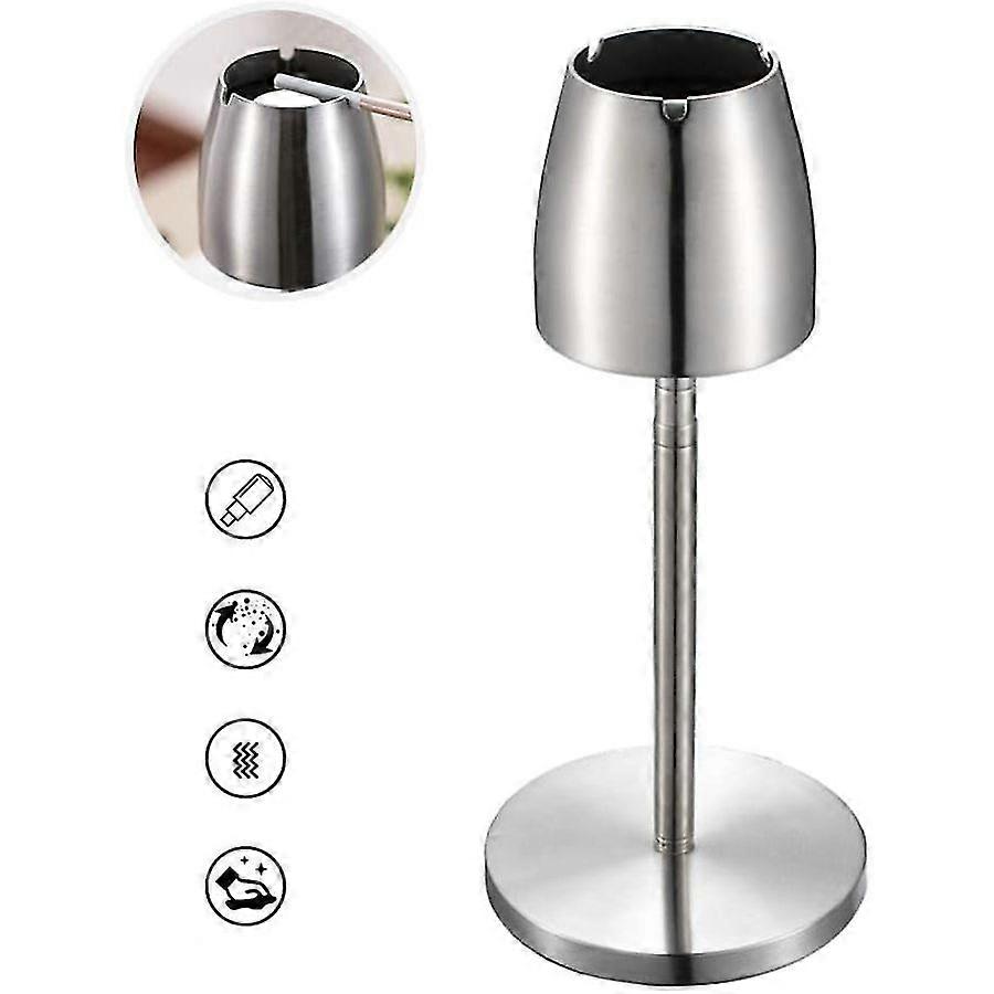 Stainless Steel Outdoor Ashtray, Standing Ashtray With Telescopic Stand, Windproof Large Ashtray As A Decorated Ashtray For Home/outdoor/bar/office/ca