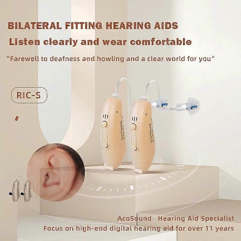 One Pair RIC-S Acosound 8 Channels Invisible Programmable Hearing Aids For Deafness Digital Audifonos For Elder Sound Amplifier