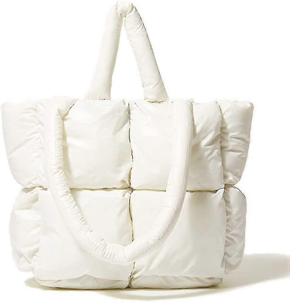 女性用の大型トートバッグ、高級パッド入り財布、ハンドバッグクロスボディバッグ(女性用)、冬のナイロンダウンコットンショルダーバッグ