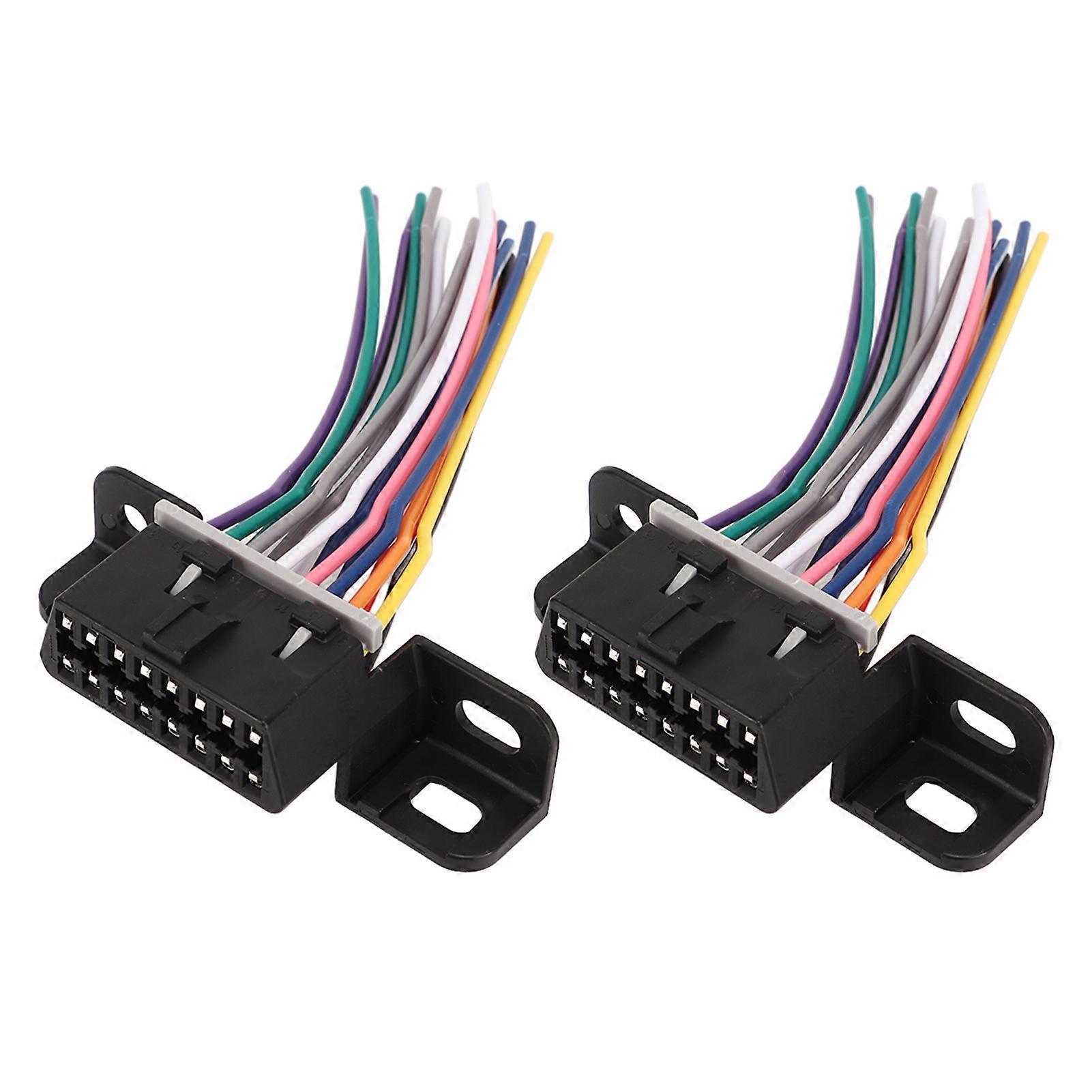 OBD2 16ピンメスコネクタハーネスユニバーサルフィット診断プラグ2PCS