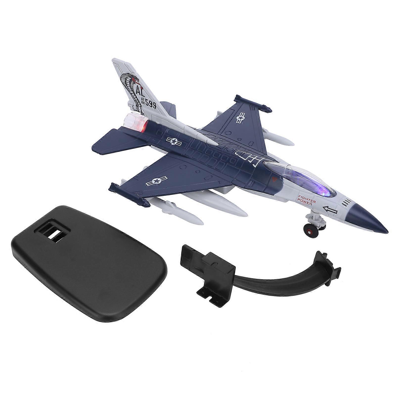 Pull Back Alloy Airplane Model Toy with Light and Sound Age 3+ Dark Blue