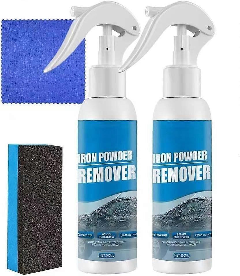Car Rust Removal Spray Iron Cleaner Kit, Iron Powder Remover,Rustout Instant Remover Spray Car Maintenance