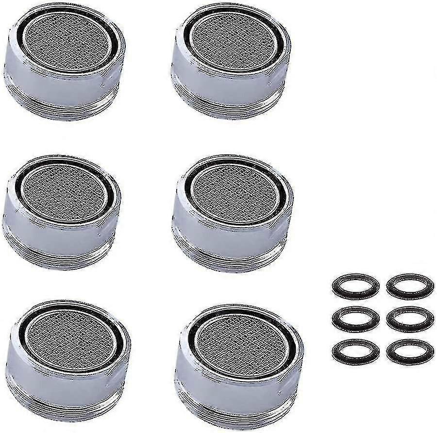 6 Pieces Faucet Bubbler Filter With 6 Rubber Gaskets And Faucet Aerator (24mm)