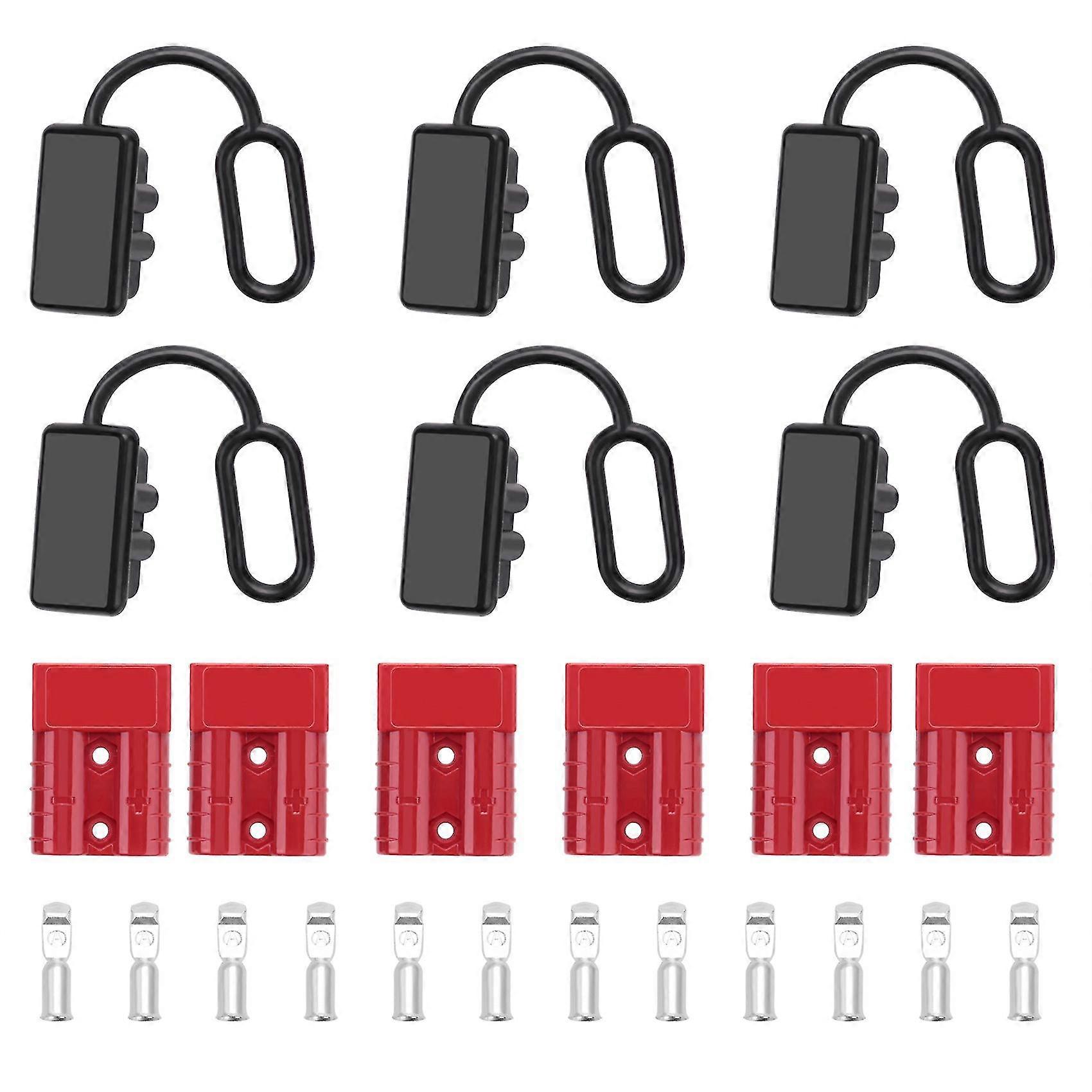 6 Sets 6-10 Gauge Battery Quick Connector 50a 12-36v Battery Quick Disconnect Wire Harness Plug Kit