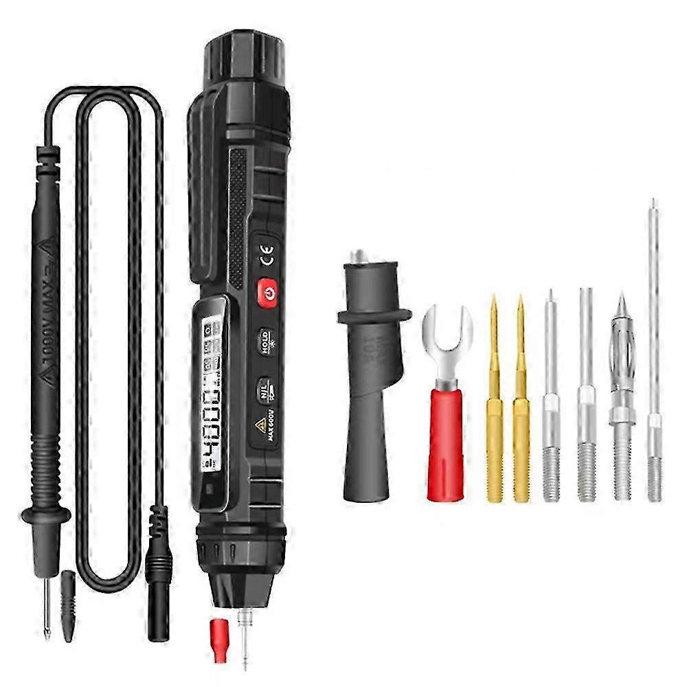 2in1 Electric Test Pen Digital Multimeter Professional Voltage Current Resistance Measurement Test Meter Live Wire Recognition Data-hold LCD Display T