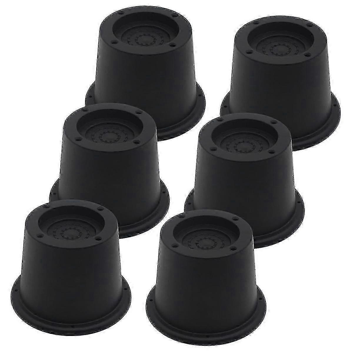 6pack móveis risers cama preta risers 2.3 polegadas, cama elevadores risers para sofá, sofá, mesa, extensores sup