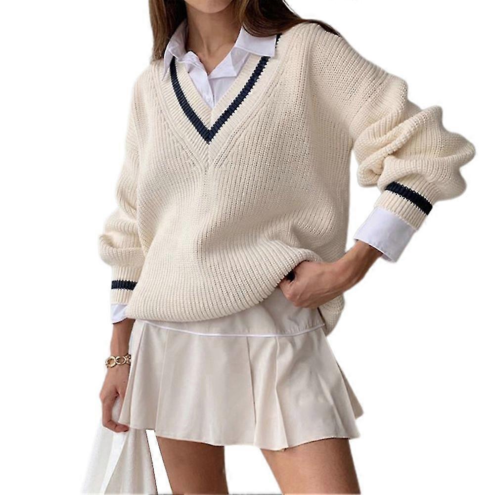 Invierno MujerSuéter de punto Crew Neck Loose Pullover Jumper Tops