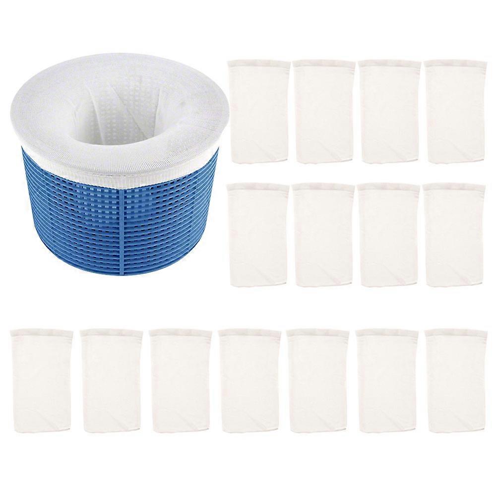 16Pcs Practical Swimming Pool Filter Basket and Filter Socks Pool Garbage Set Swimming Pool Supplies (Blue, 1pc Basket, 15pcs Filter Socks)