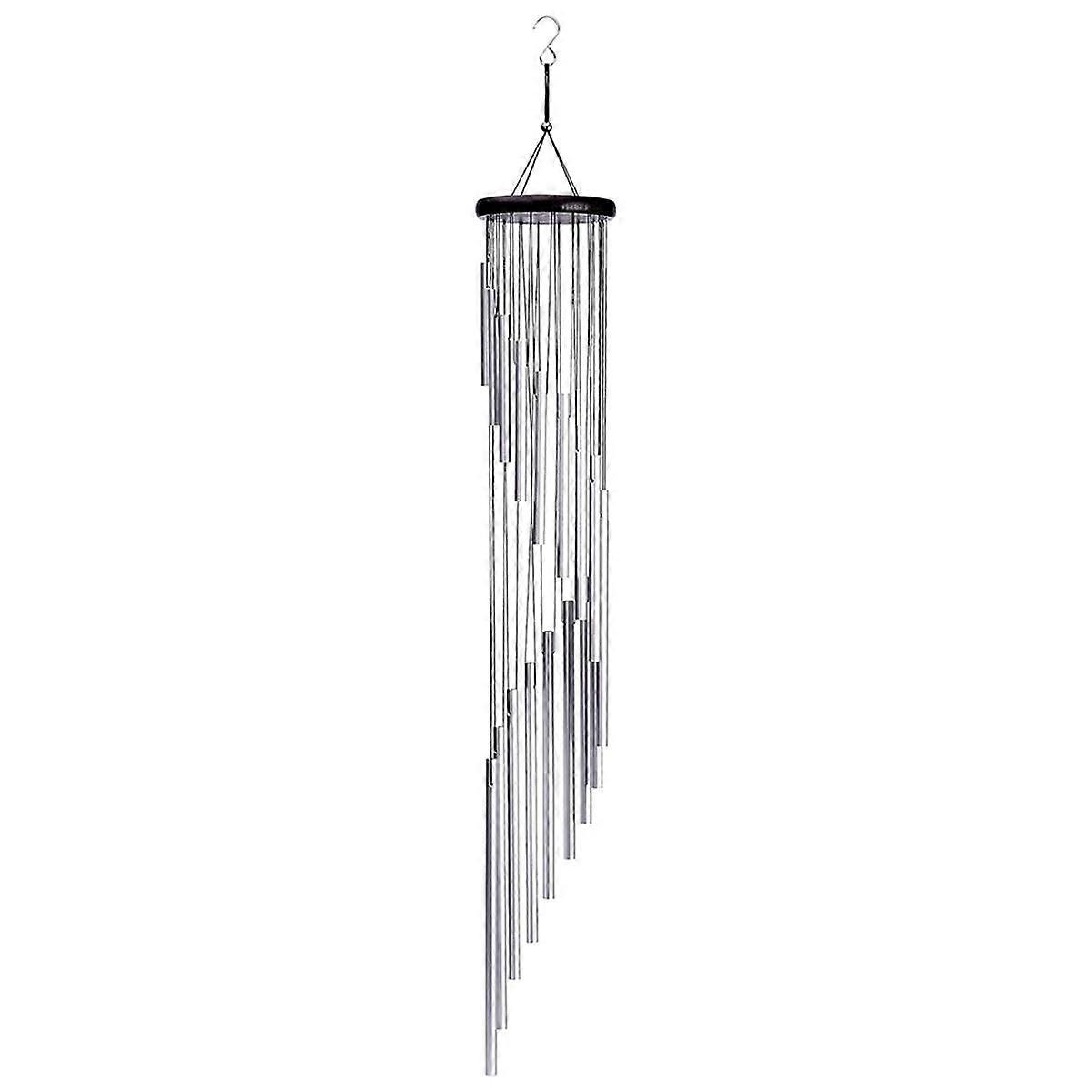 Wind Chime, Garden Chime 18 Silver Metal Tubes and Hooks for Patio Outdoor Decoration Home Decoration