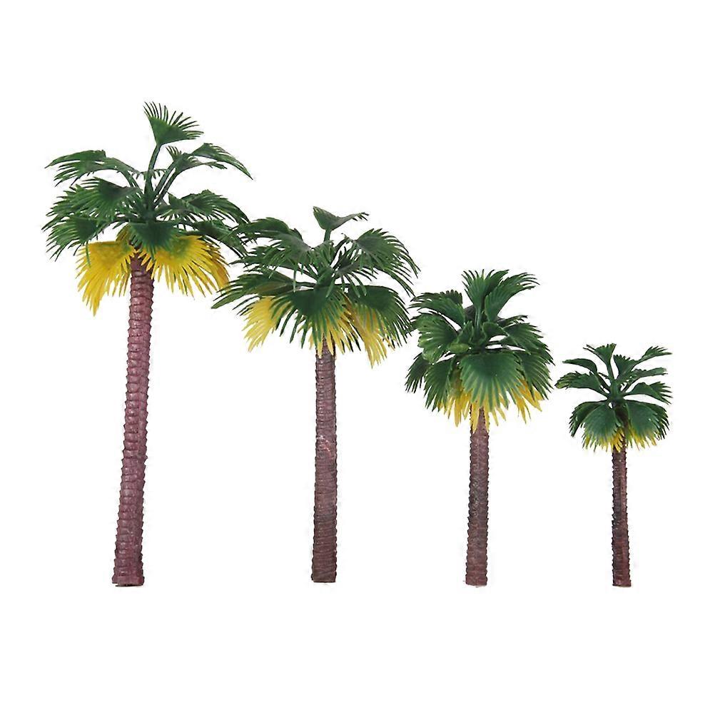 16PC Rainforest Plastic Palm Tree Model Tropical Scenery DIY Handmade Material Mini Coconut Tree Model