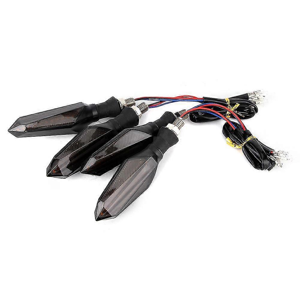 4pcs Two Side Sequential Flow LED Turn Light 12V Indicator Lamp Universal Motorcycle