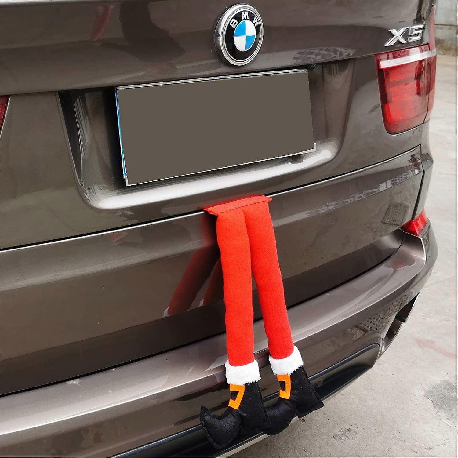 2 Jambes De Père Noël Pour Coffre De Voiture - Décoration Peluche Noël, 45-46 Cm, Multicolore - 7