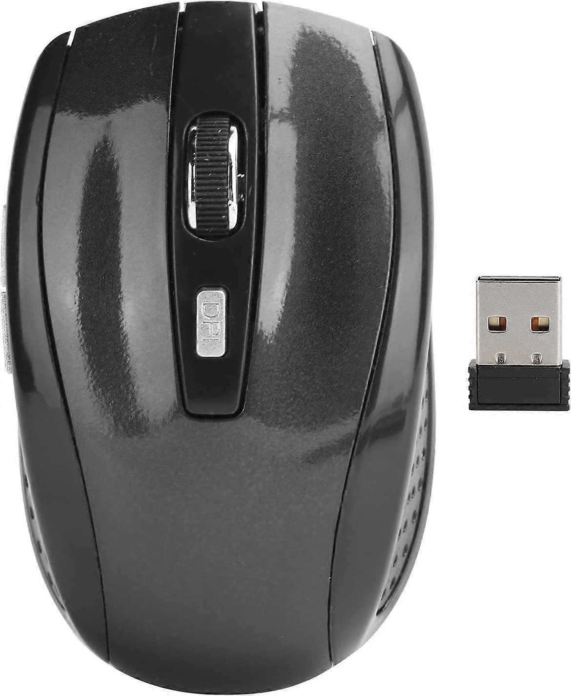 Wireless Mouse, 2.4GHz USB Ergonomic Optical Wireless Computer Mouse, Adjustable 1600DPI Portable Wireless Gaming Mouse with 6 Keys for Notebook, PC, 