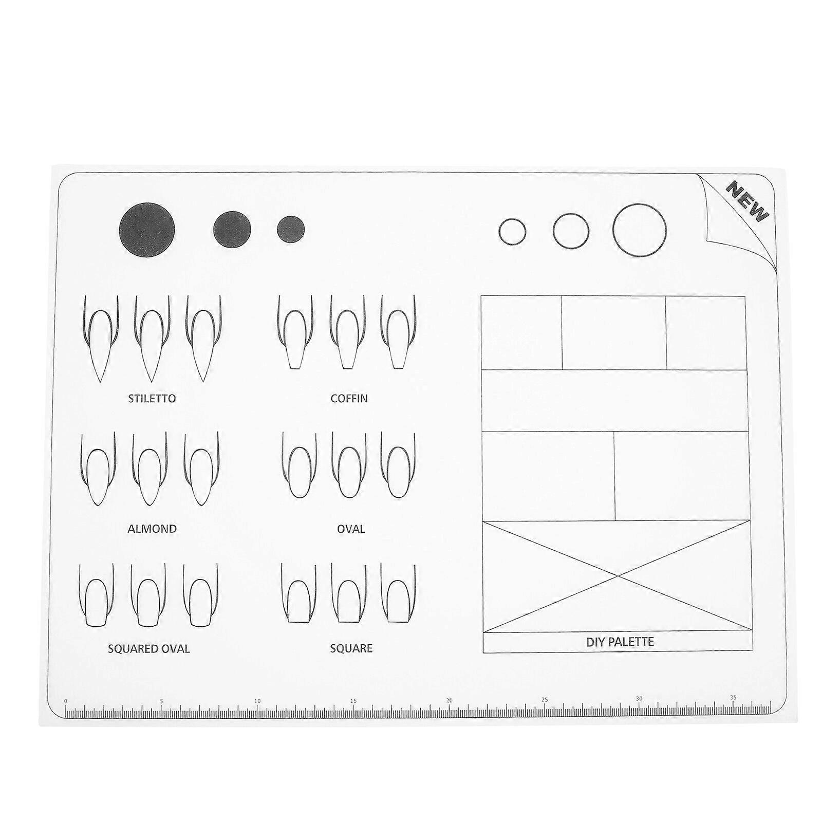 Acrylic Nail Training Mat Silicone Trainer Sheet for Application Practice
