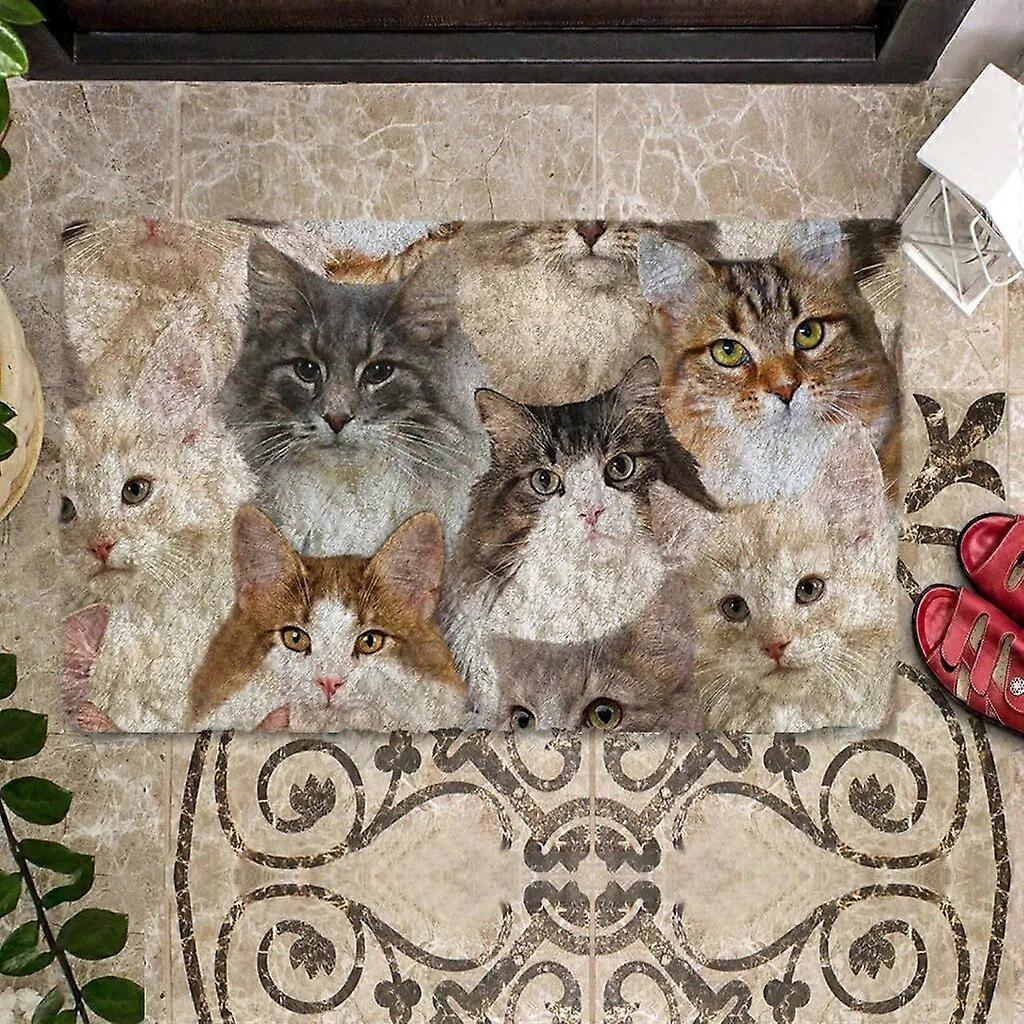 mainské mývalie mačky/perzské mačky/škótske skladacie mačky/mačky Sphynx Mačky rohožka pred dverami 3D tlačená vnútorná vonkajšia rohožka Protišmykový darček pre mačky