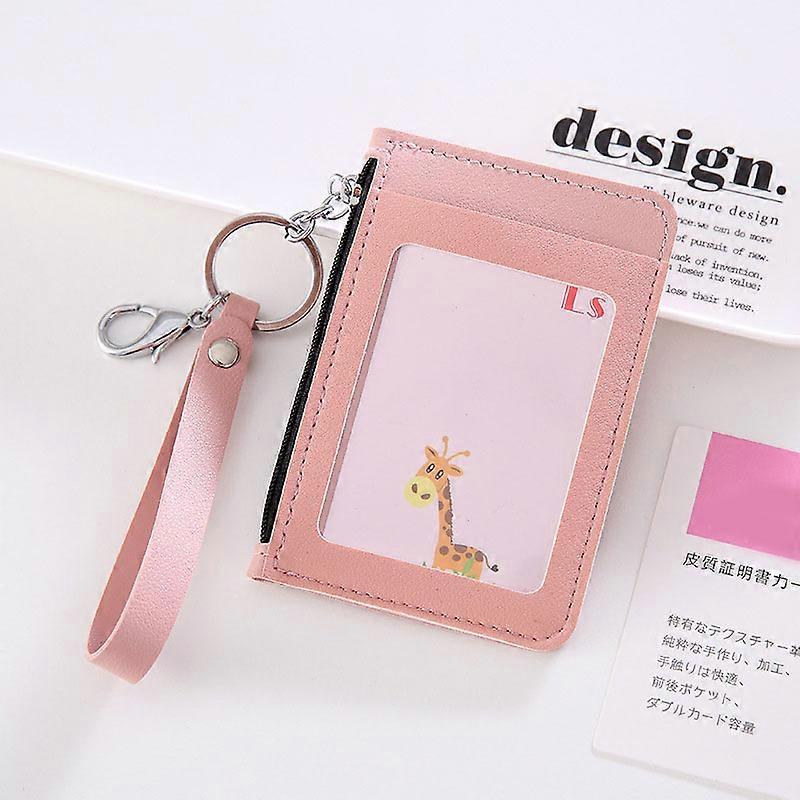 Women Wallets Leather Female Purse Mini Zipper Solid Multi-Cards Holder Coin Short Wallets Slim Small Wallet Keychain Lanyard