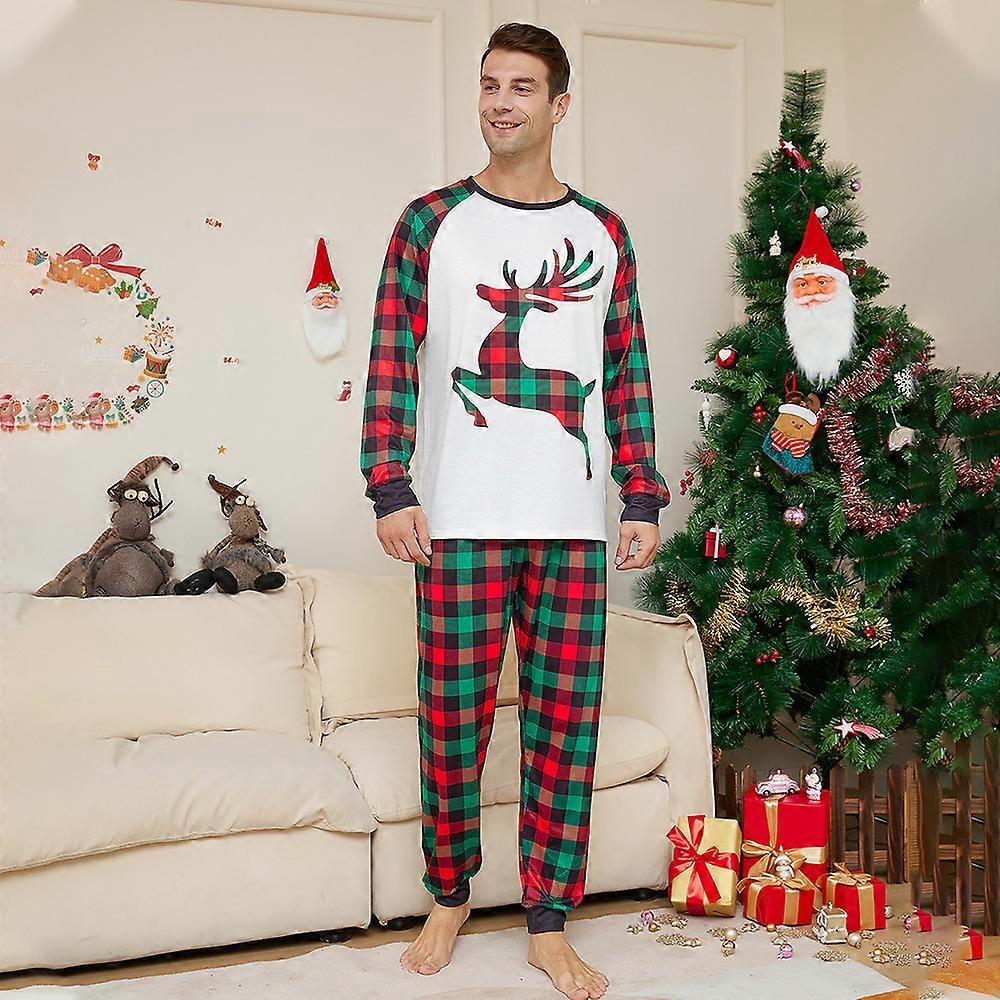 Jul Familie Matchende Nattøj Pyjamas Jule Plaid Trykt Nattøj Børn Spædbørn Mænd Kvinder Pyjamas Pjs Sæt