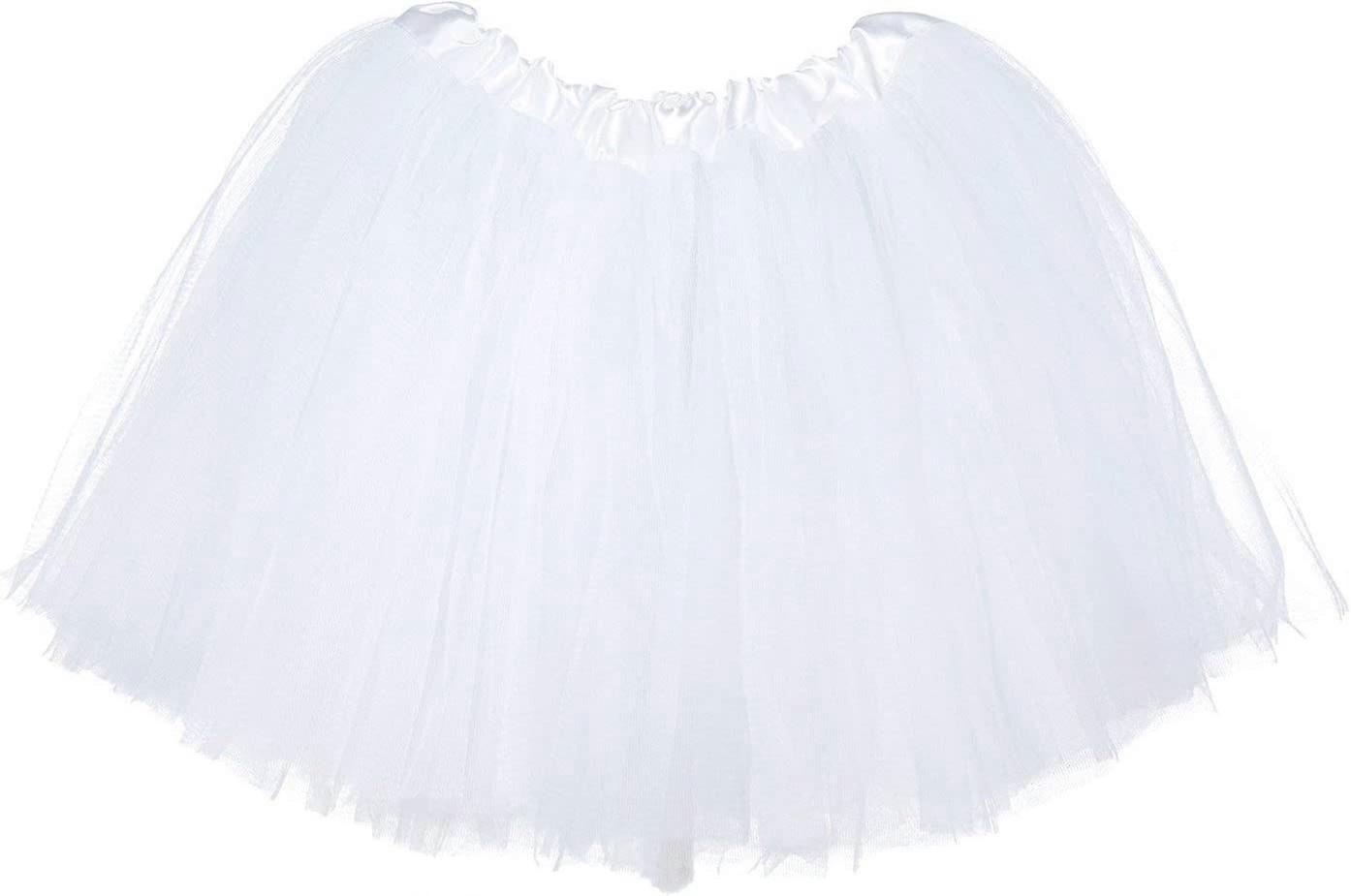 Ragazze Classico 4 Strati Tulle Tutu Mesh Tutu Gonna per Abito Da Partito (Nero)(4-D-1)