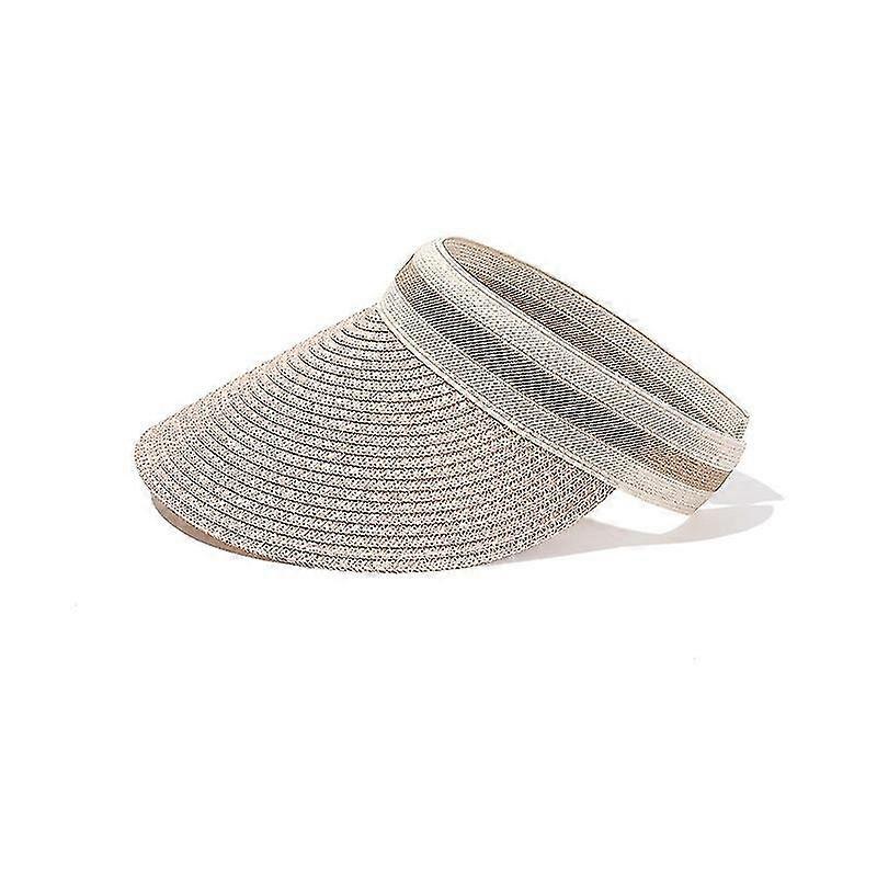 Kvinner Large Brim Beach Straw Golf Sun Hat Summer Cap