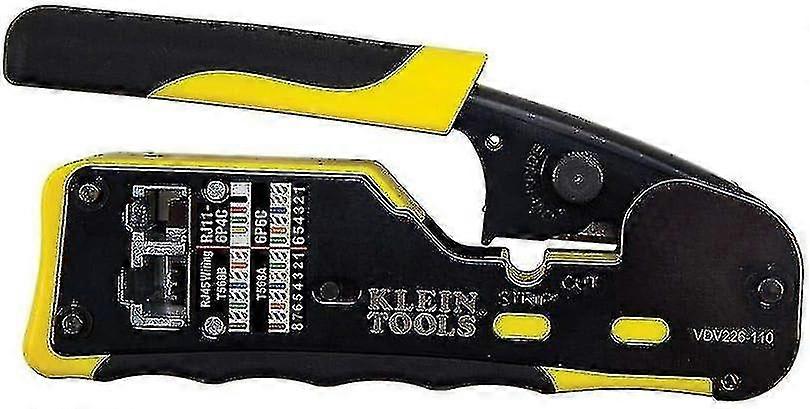 Tools A-vdv226-110 Pass Thru Rj45 Racheting Compact Crimp Tool, Yellow/black
