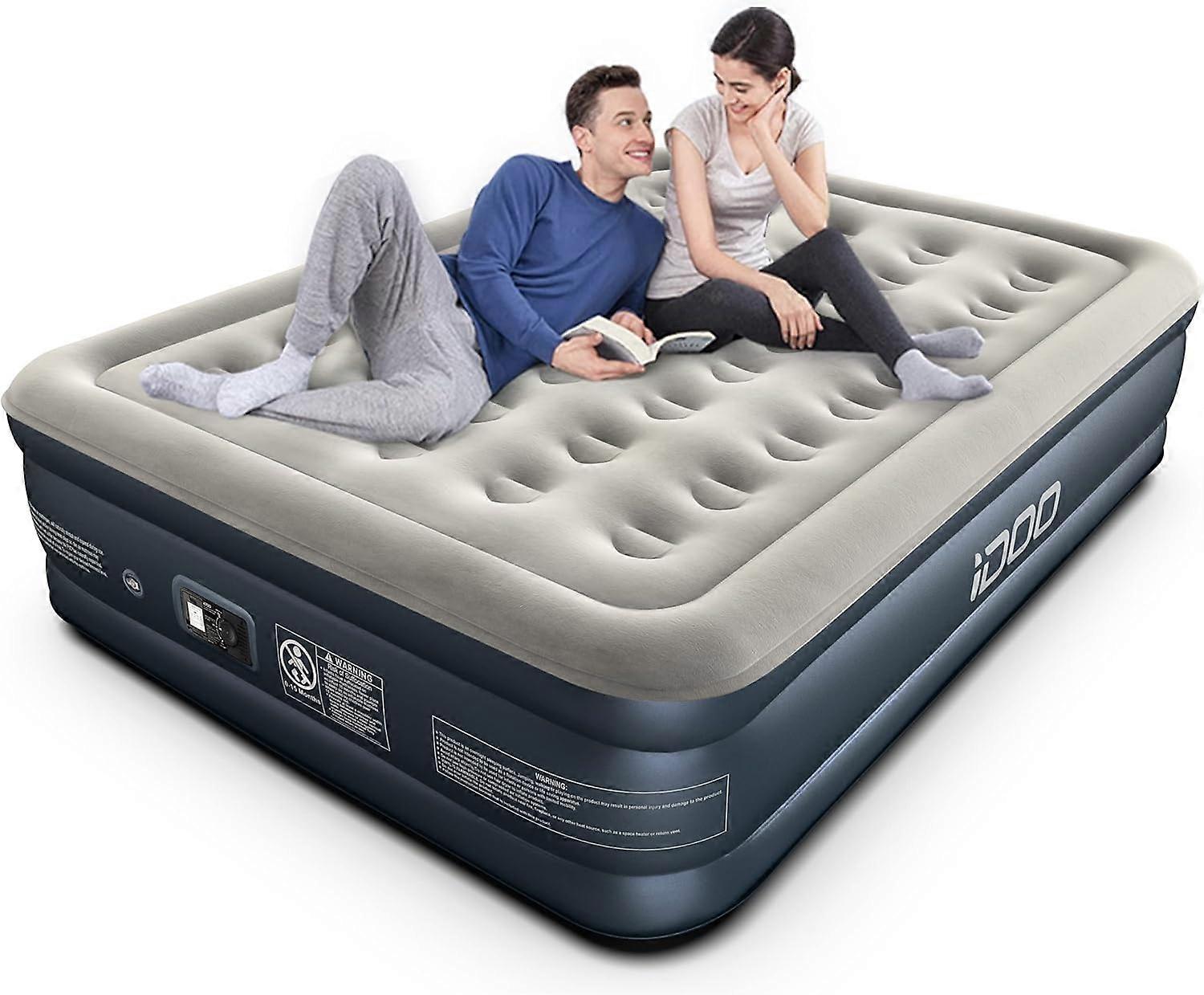 O Single Size Air Mattress, Inflatable Airbed with Built-in Pump, 3 Mins Quick Self-Inflation/Deflation, Comfortable Blo  Queen