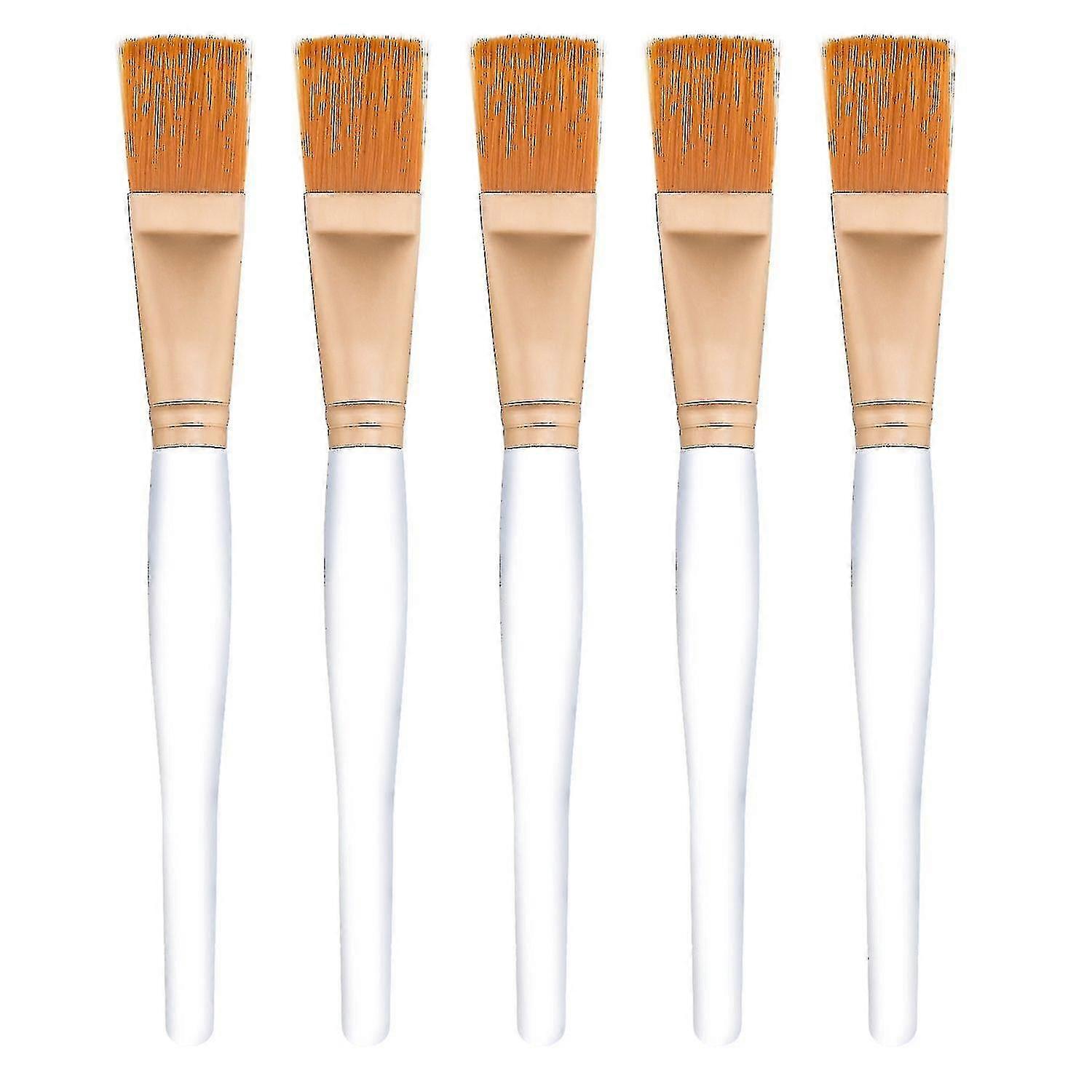 Facial Mask Brush Makeup Brushes Cosmetic Tools With Clear Plastic Handle, 5 Pack