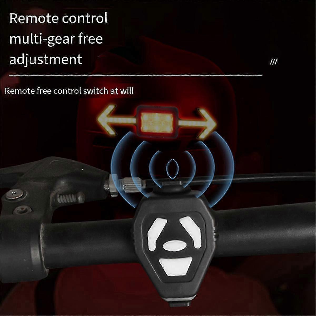 Bicycle Helmet Light Taillight Rechargeable Turn Signals Light Wireless Remote Mountain Road Bikes Scooter Part Red